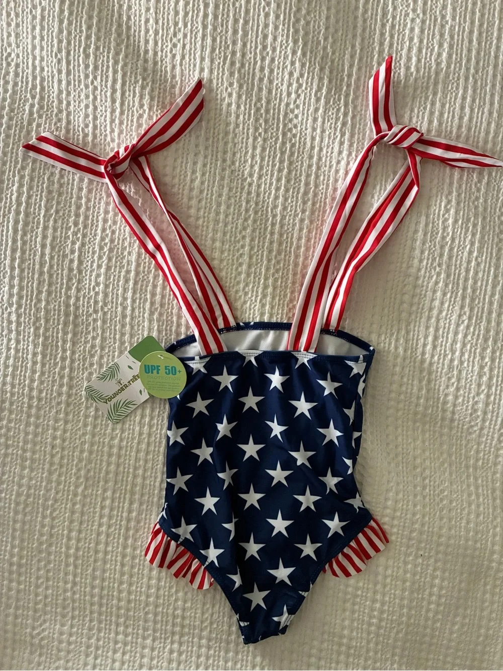 Toddler Girl’s Stars & Stripes One-Piece Swimsuit - Red, White & Blue